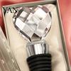 Chrome Bottle Stopper Crystal Heart Shape Wedding Favor Drink Reception