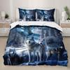 Night Forest Animal Wolf Three-piece Quilt Cover 3D Digital Printing Bedding Set Bed Cover