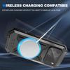 Invisible Stand Metal Tri-Proof Phone Case for iPhone 17/16Pro, Sliding Window Drop-Proof Protective Cover.