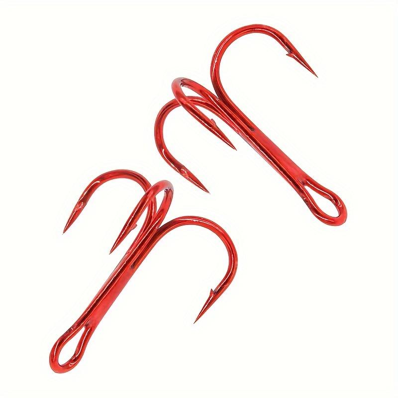 50pcs Barbed Fishing Treble Hooks Mix 2-10# High Strength Carbon Steel Hooks for Ice Sea Carp Fishing Lure Sharp Durable Tackle 260319