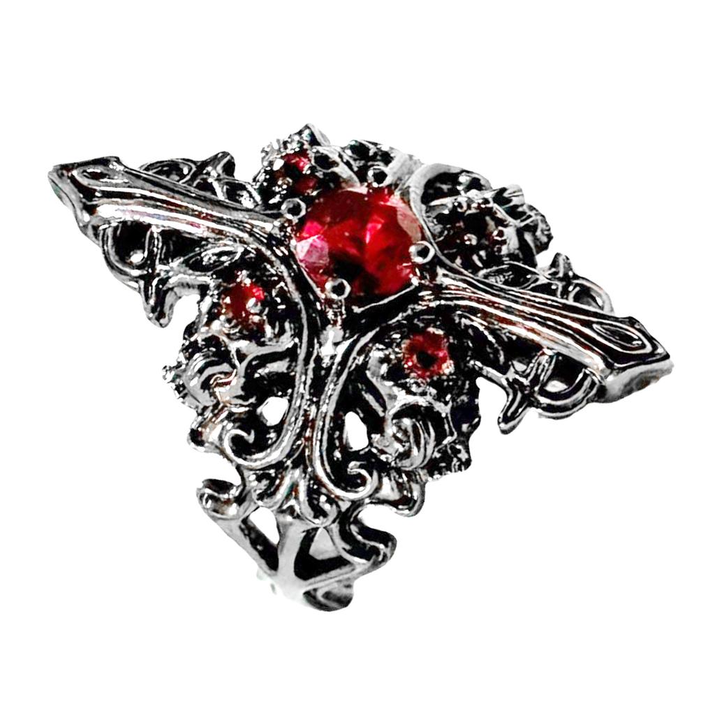Vintage Rings Gothic Dating Jewelry Alloy Texture Comfortable Rings Suitbale for Adding a Touch of Color to Any Looks