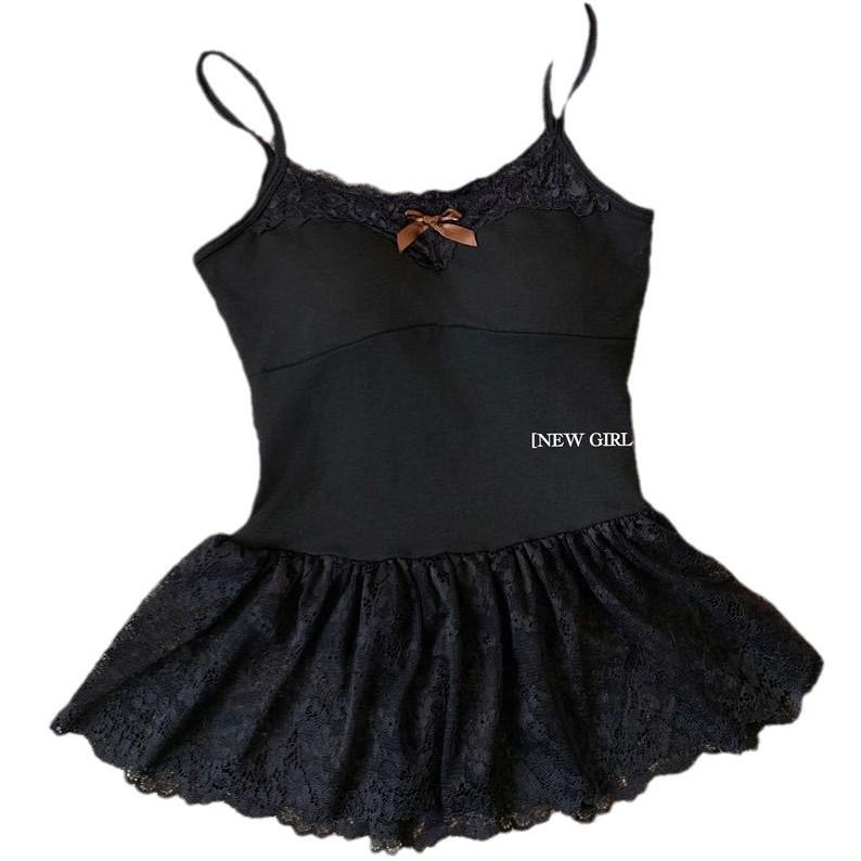 Women's Sweet French Bow Layered White Lace Camisole - Sleeveless Top for Autumn and Winter