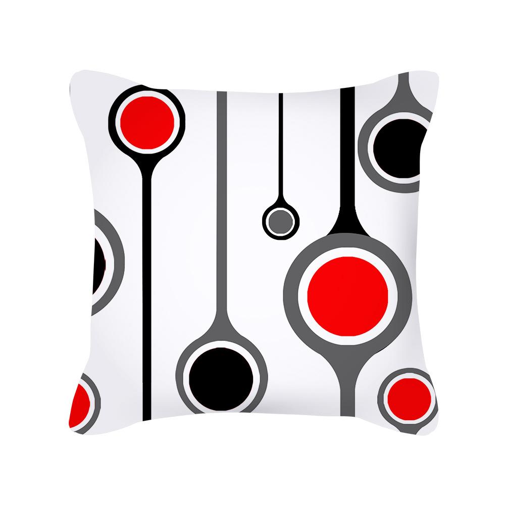 Ins Nordic Pillow Geometric Black Sofa Cushion Simple Office Peach Skin Pillow Cover