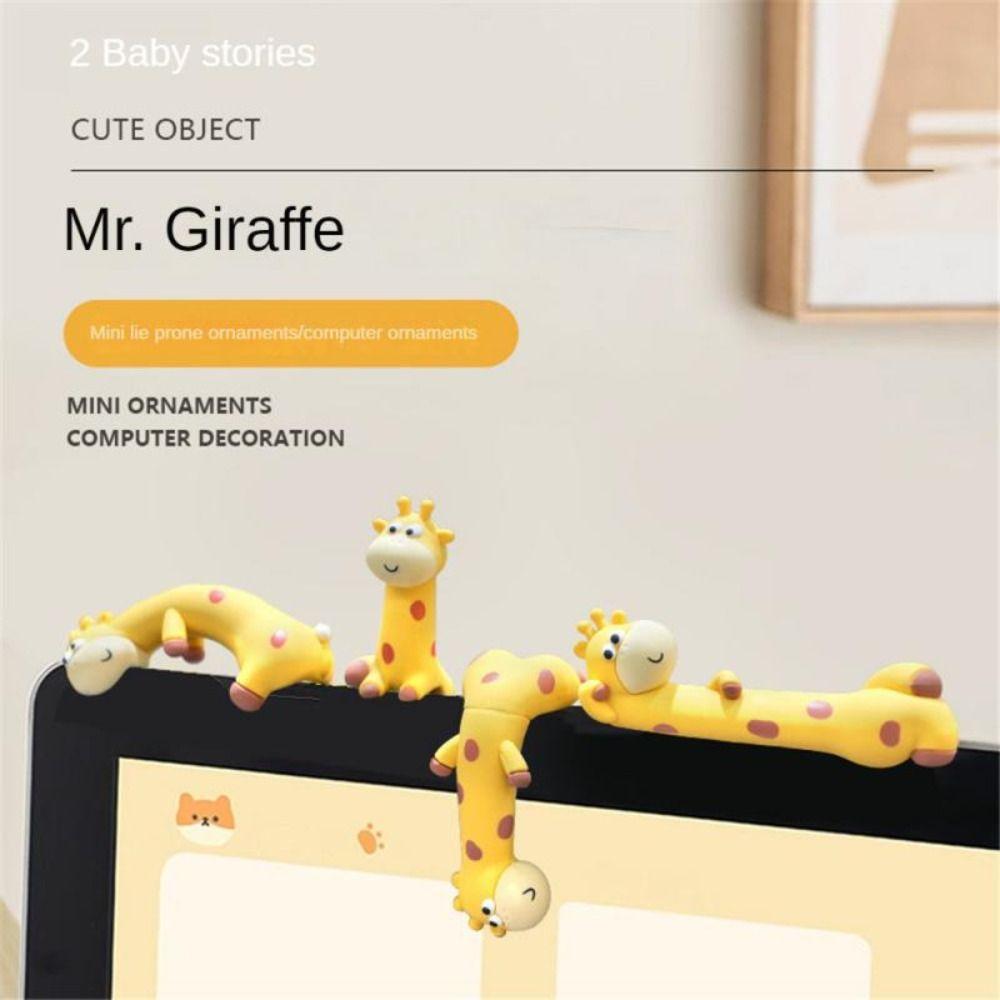 

Mini Dolls Giraffe Screen Figurine Lying Animal Giraffe Ornament Model Auto Interior Style 3