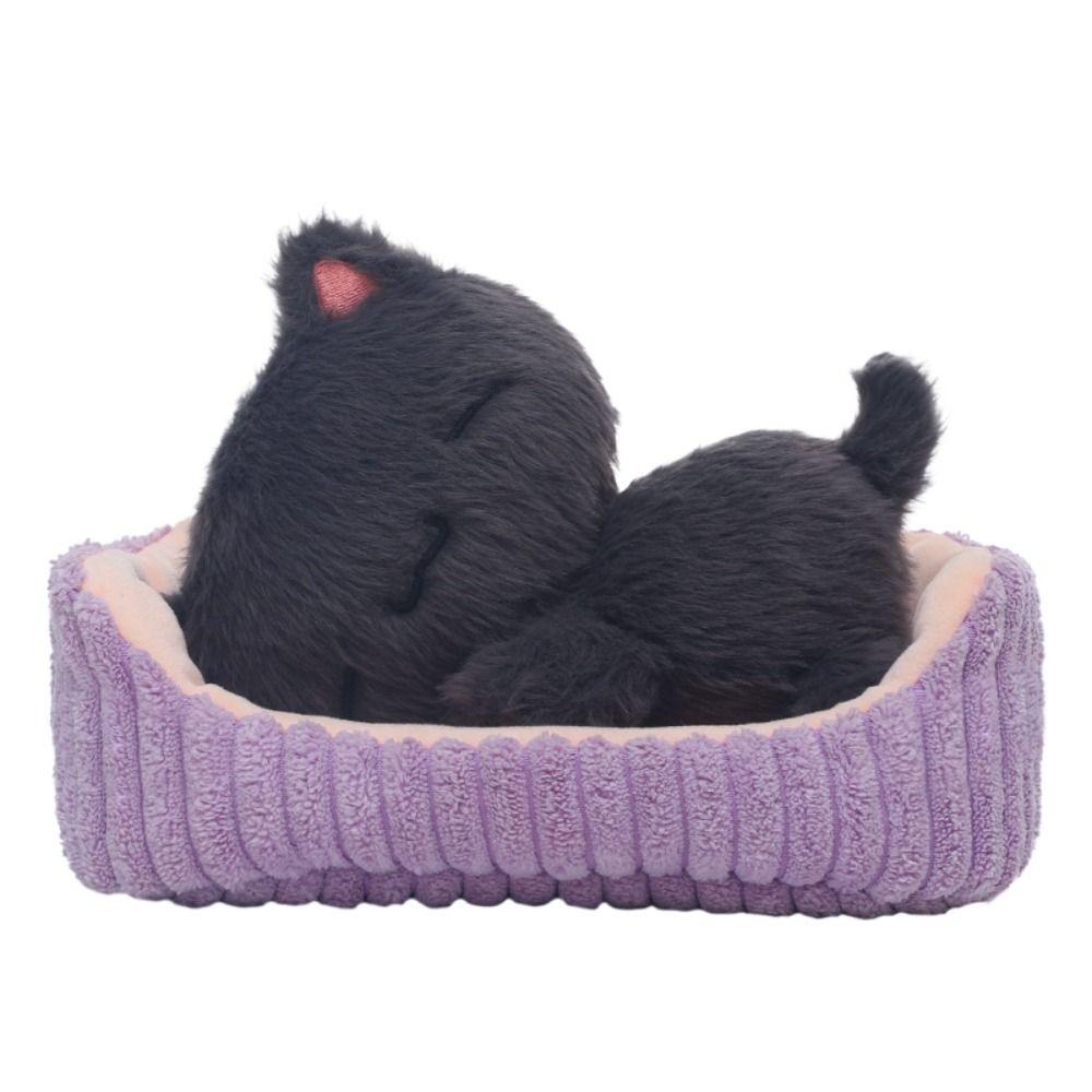Stuffed Animal Black Cat Plush Home Decoration Lying Kitten Dog Lying Capybara  Boys Girls