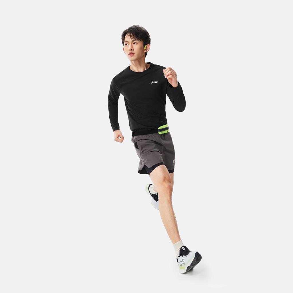 Li-Ning Breathable Solid Color Round Neck Long Sleeve T-Shirt Men Tops ATLW017-1