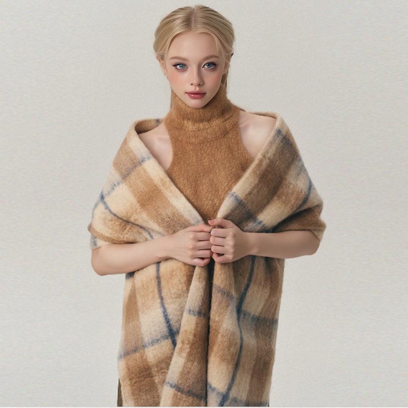 Winter neuer warmer Schal Damen Winter weich bequem süß Mode Schal helle Farbe verdickter Schal
