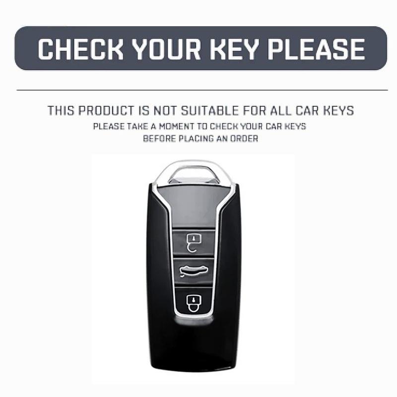 New TPU 3 Buttons Car Key Case Cover For VW Volkswagen Touareg 2018 2019 2020 2021 2022 2023 Remote Key Protector