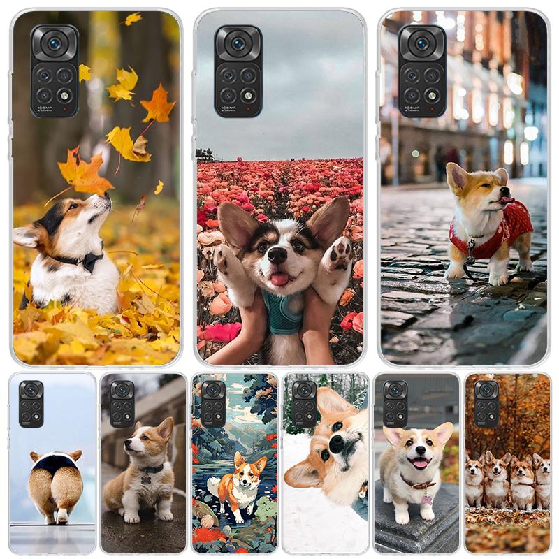 Cute Lovely Corgi Dogs Phone Case For Xiaomi Redmi Note 14 13 12S 12 11S 11T 11E Pro Plus 10S 10 Art Customized Coque Capa Note