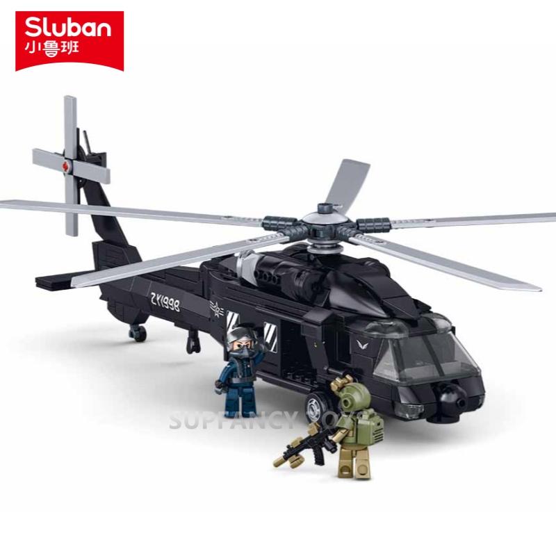High-Quality Sluban High-Quality 382Pcs Army style Z-20 High-Quality Tactical High-Quality Helicopter High-Quality Building High-Quality Blocks
