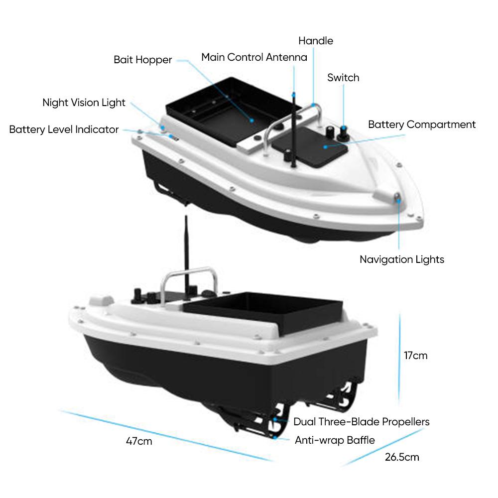 GPS RC Köder Boot 500M Drahtlose Fernbedienung Angeln Köder Boot Angeln Feeder Boot