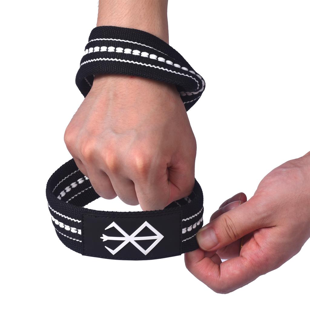 Custom Logo High Quality Soft & Adjustable Cotton Polyester Material Fitness Safety Figure Eight Weightlifting Straps