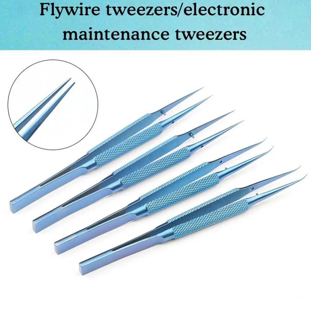 Precision Titanium Zinc Zinc Alloy Tweezers Curved/Straight Tip Precision Tweezers  Maintenance Tool