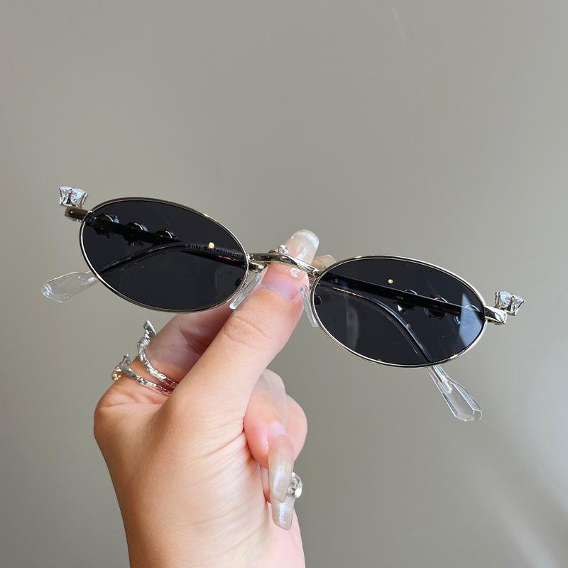 

Oval Shape Sunglasses ladies Rhinestone Decoration UV400 Protection ladies s Sun Glasses Campus style Girls Glass for daily use
