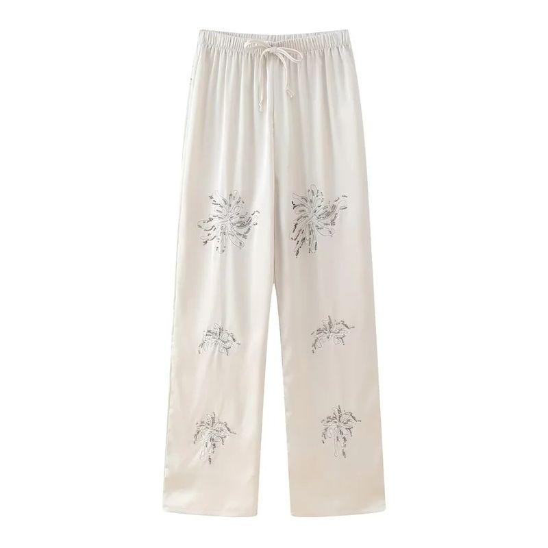 

Spring and Summer New Arrival Affordable Luxury Style Beaded Embroider Shirt 4786044 High Waist Straight-Leg Shorts 4786059 Ben White Pants S