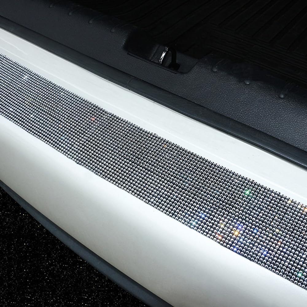 

DONGKER Rhinestone Rear Bumper Guard,Anti-Scratch Rhinestone Auto Rear Bumper Strip for Most Cars