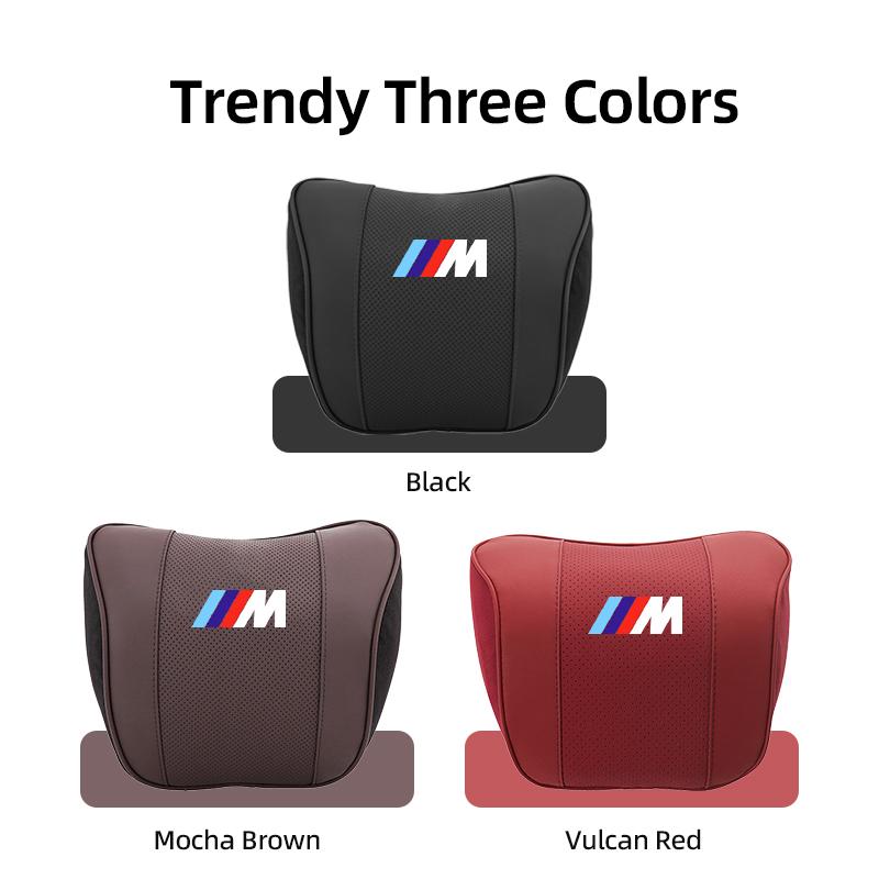 LXEQ4 New 2025 Car Lumbar Support Headrest Waist Neck Pillow Auto Seatrest Cushion For BMW M Power Sport M1 M3 M4 M5 M6 E90 E39 F30 F1