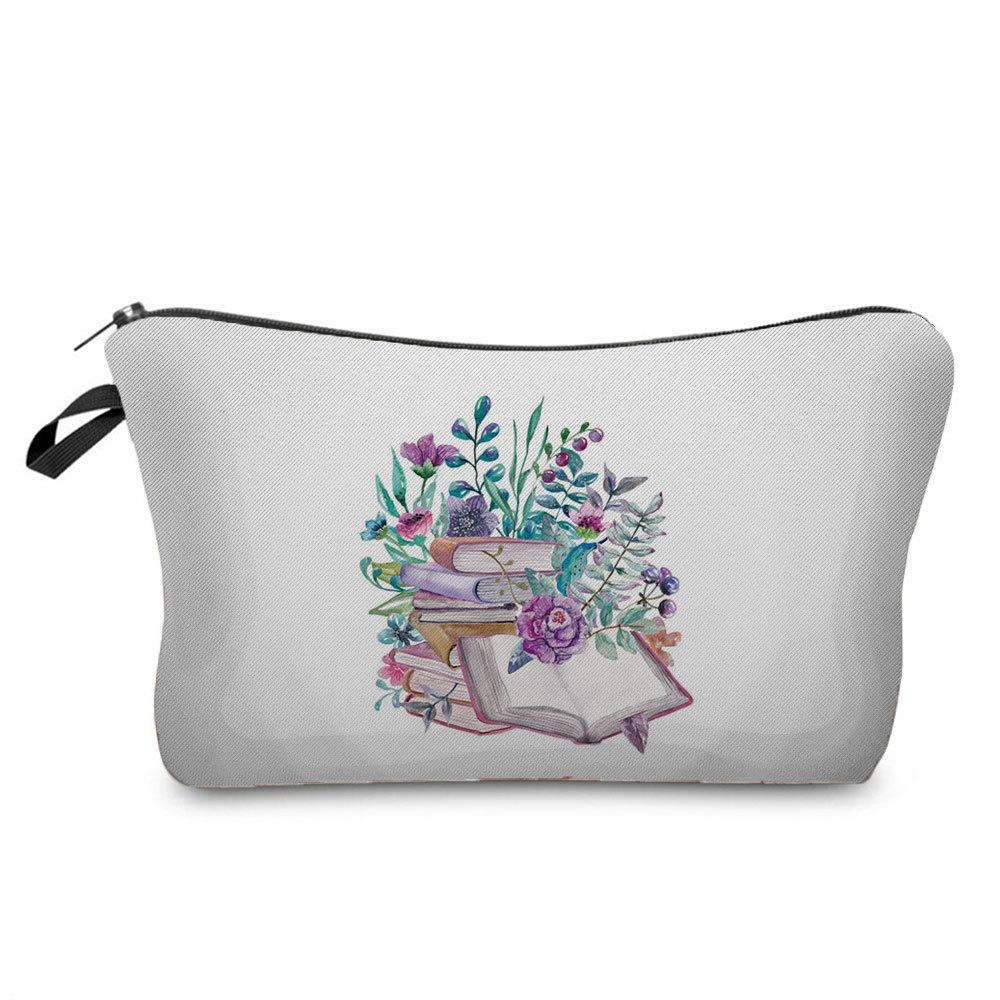 Women Flower Print Cosmetic Bag Toiletries Organize Travel Storage Case 6670
