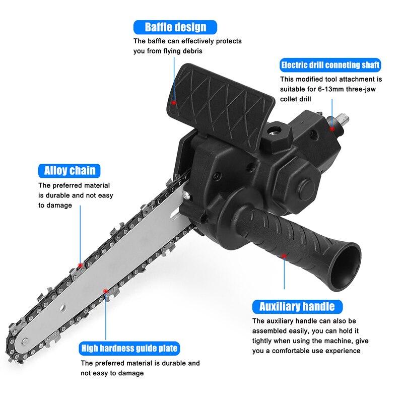 4/6 Inch Electric Drill Modified To Electric Chainsaw Tool Attachment Electric Chainsaws Tool Woodworking Cutting Tool
