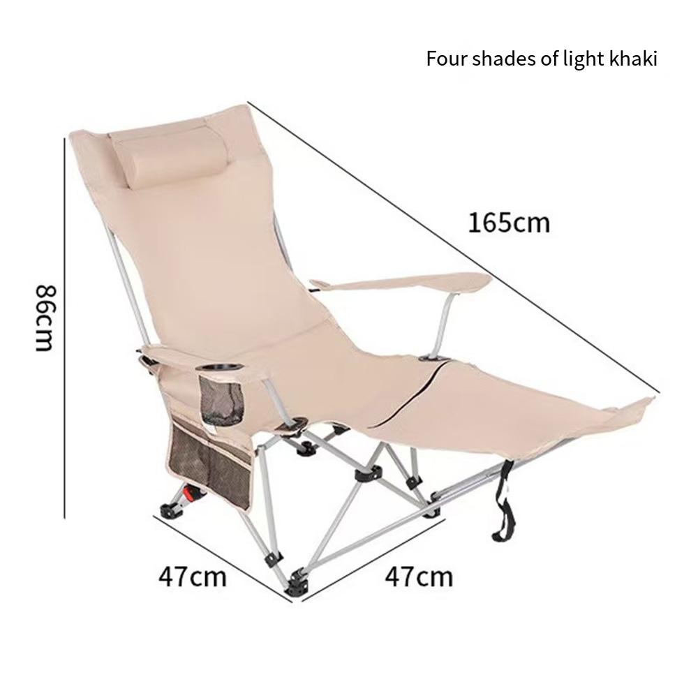 Reclining Camping Chair with Headrest Folding Lounge Chair with Adjustable Backrest Lightweight Camping Chairs for Outdoor