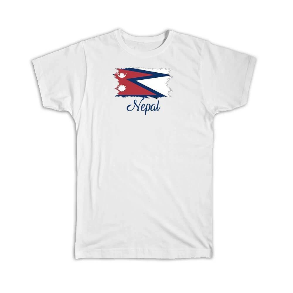 Gift T-Shirt : Nepal Flag Nepalese Country Expat S