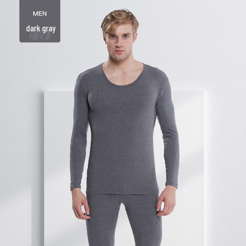 

Мужской термокомплект из хлопка больших размеров для осени и зимы 3XL (Recommended for 170-190 lbs) темно-серого