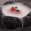 Japanese Tableware Rock Sushi Plate Coal Ball Volcanic Stone Swing Plate El Dining Plate Sushi Dish Plate Premium