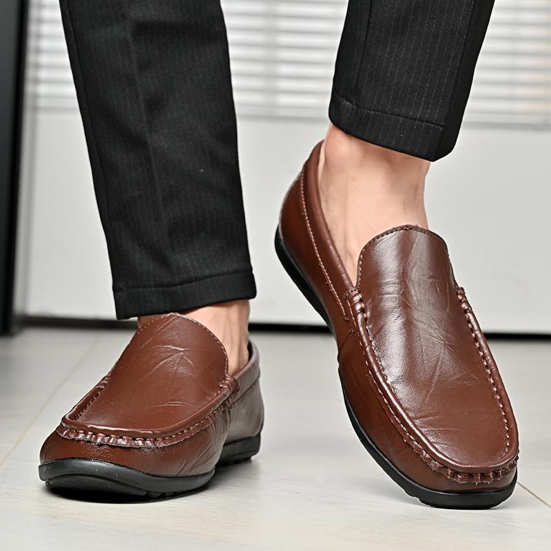 Men’s Moccasins Loafer Driving Shoes Flats Casual Slip On Plus Size Wide Head Shoes for Men