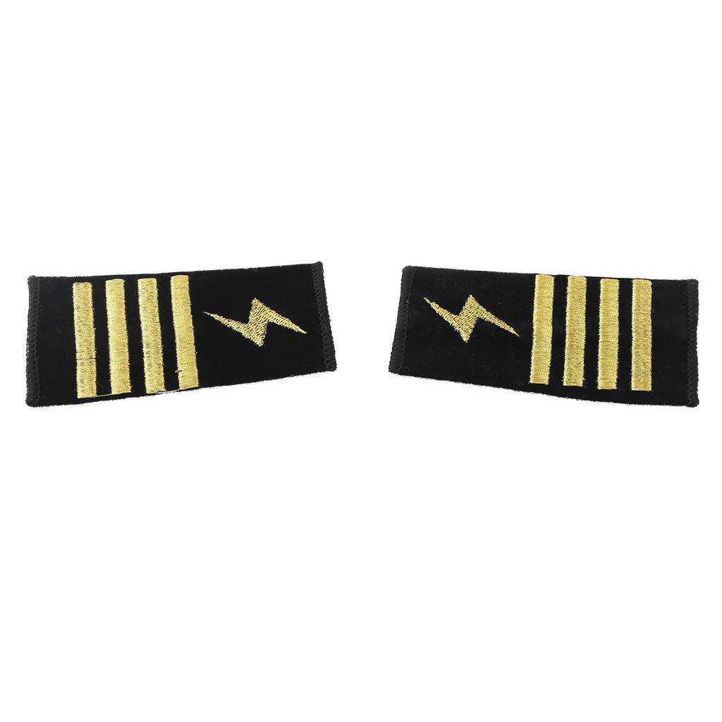 Captain Pilot Epaulets 1 Pair Professional Uniform Shoulder Straps with 1/2/3/4 Gold Silver Bar