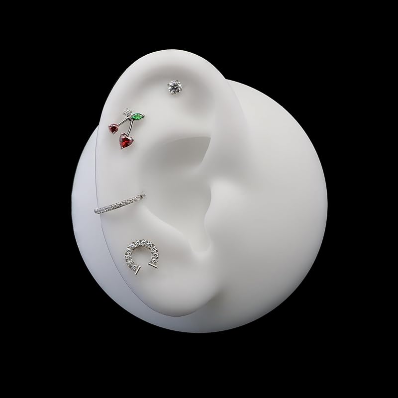 Limerencia Pure Titanium Earrings Medical Use Leaving the Second Piercing On Titanium Compatible with Metal Allergies Screw Type Earrings Won't Fall