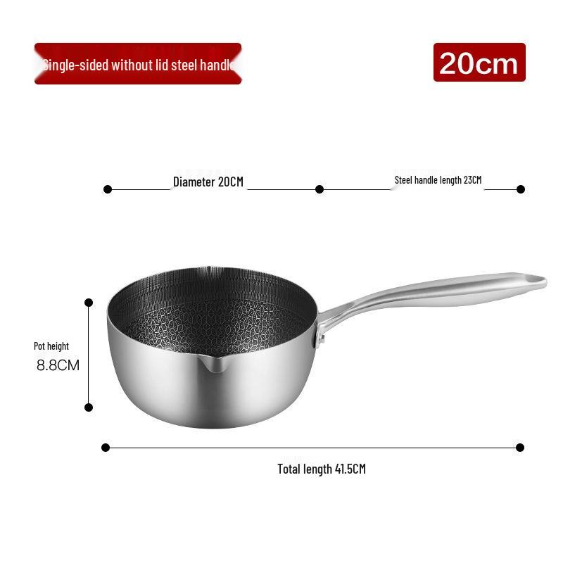 Non-stick Japanese Stainless Steel Yukihira Pot: Baby Food, Milk, Soup & Frying Pan