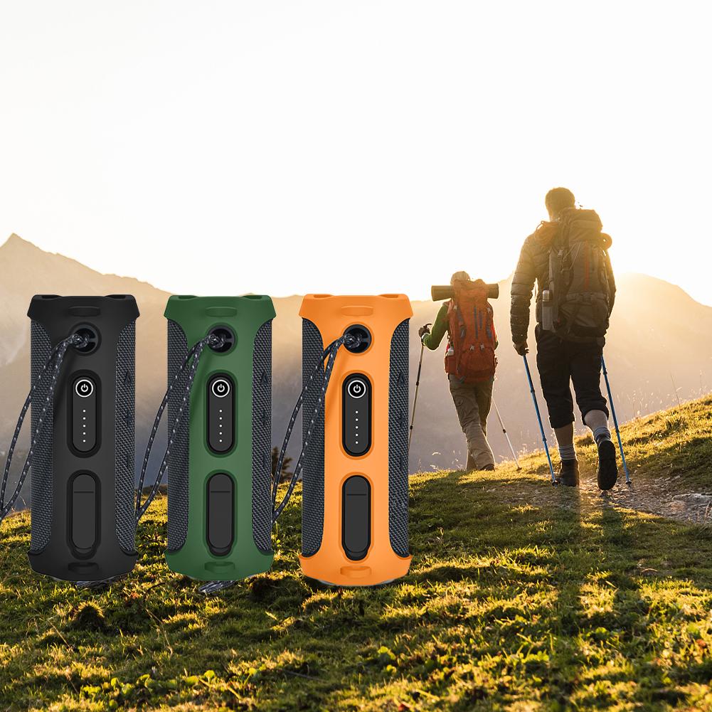 Soft Speaker Case Portable Speaker Sleeve with Shoulder Strap and Carabiner Speaker Protective Cover for JBL FLIP ESSENTIAL 2