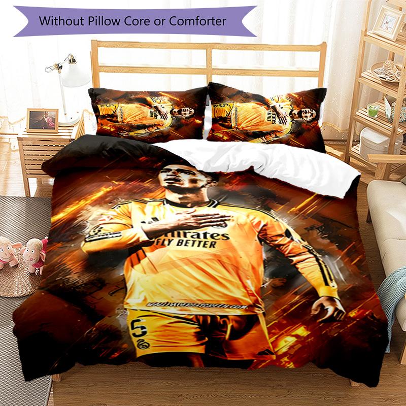 3pcs Jude Bellingham Pattern Bedding Set Duvet Cover Set Includes Duvet Cover &pillowcases,perfect All Season Bedroom Decoration&gift