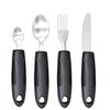 Adaptive Stainless Steel Anti-Tremor Tableware Set: Ergonomic Knife, Fork, Spoon with Rubber and Plastic Handles for Elderly Assistance