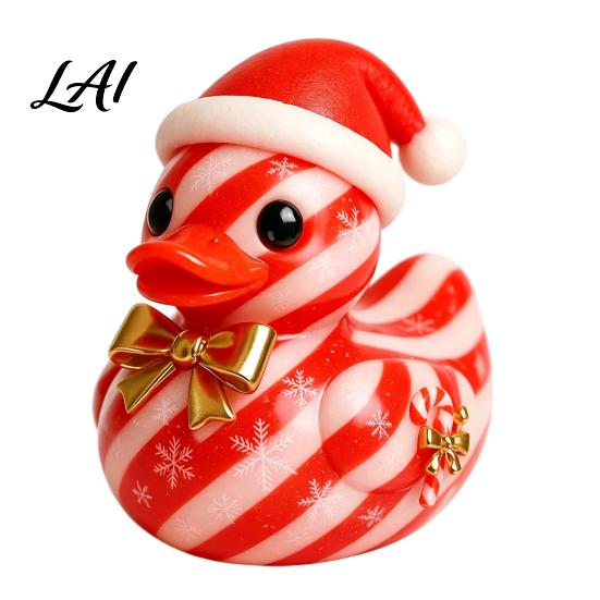 Christmas Shelf Decor Duck Figurine Resin Sculpture for Holiday Home Decor Cute Small Statues Desktop Ornaments with Festive Elements Indoor Outdoor