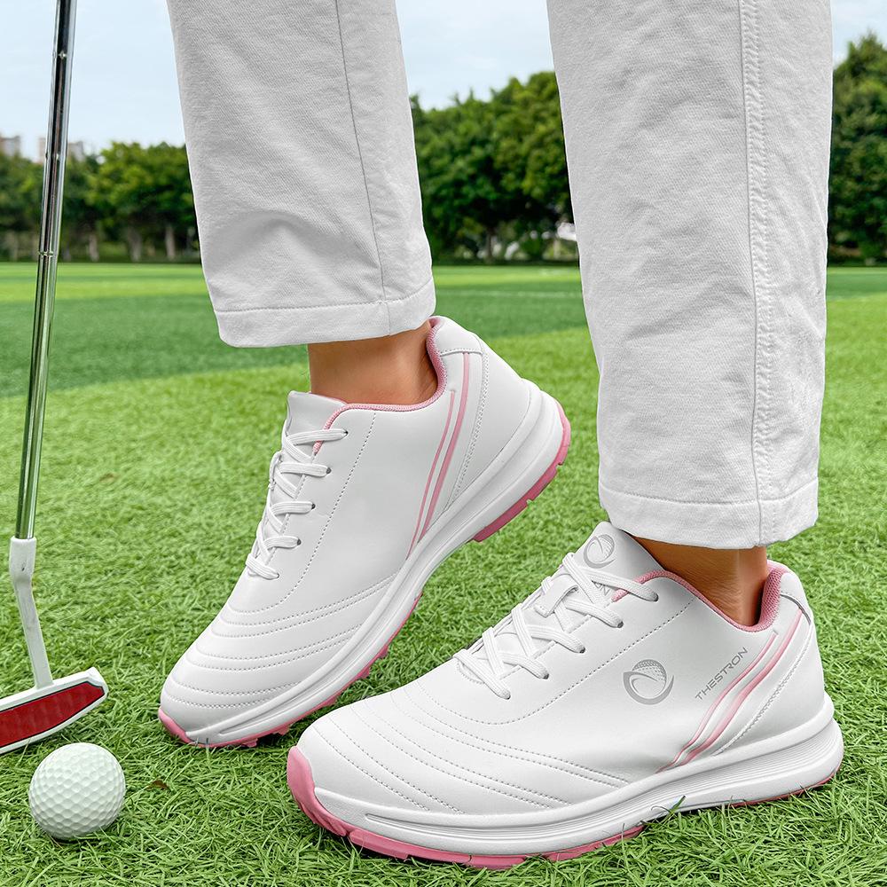 New Golf Shoes  Outdoor Luxury Walking Footwears Women Spikeless Golf Sneakers 36 белый