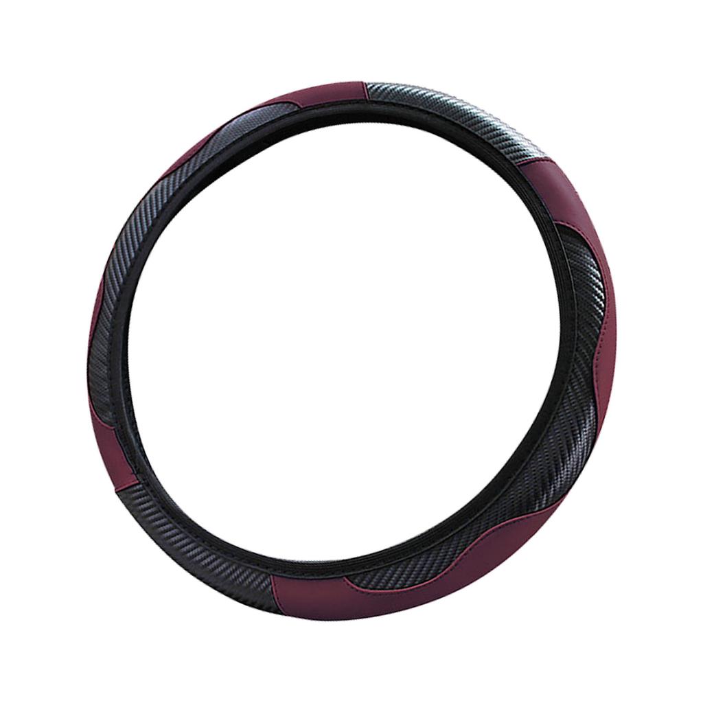 38CM Steering Wheel Cover Carbon Elastic Handle Sleeve Non Slip Steering Wheel Cover for Car