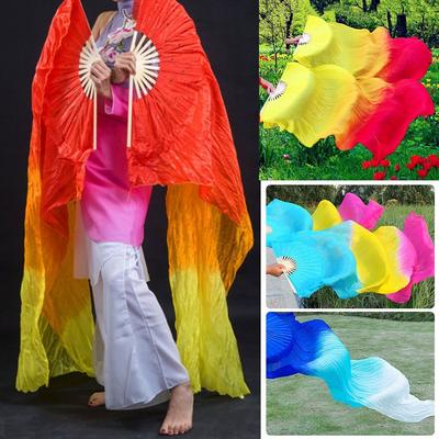 150cm Dancer Practice Long Imitation Rayon Silk Fans Silk Fans Belly Dancing Fan Long Silk Fans
