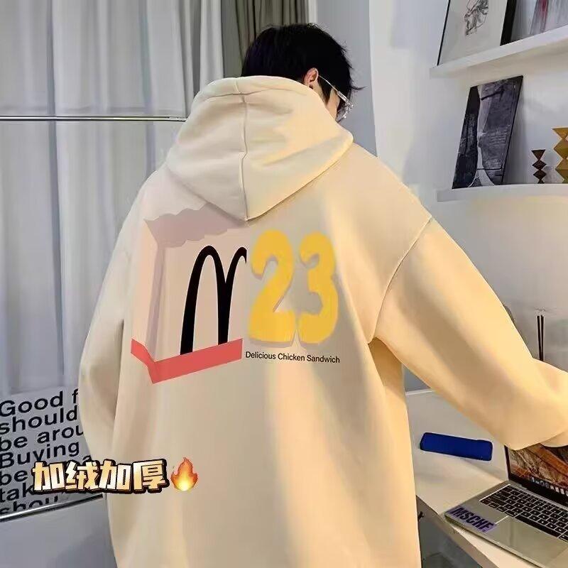 Retro svetr Hong Kong Style Pánské Jarní a Podzimní Pánský svetr s kapucí Americký Heavy High Street Ins Fashion Brand Baggy Coat