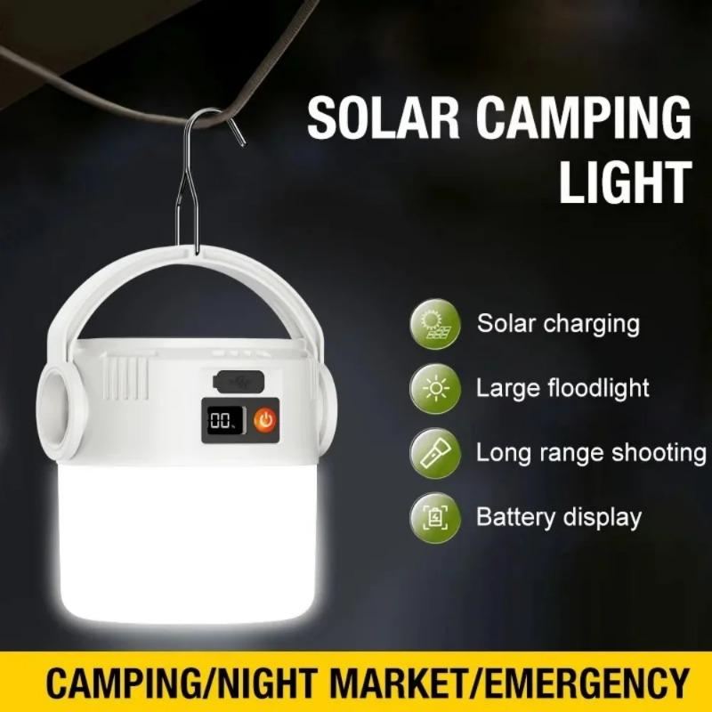 Linterna Recargable Solar de Doble Fuente de Luz Ligera Impermeable Perfecta para Camping y Actividades al Aire Libre Lámpara de Emergencia