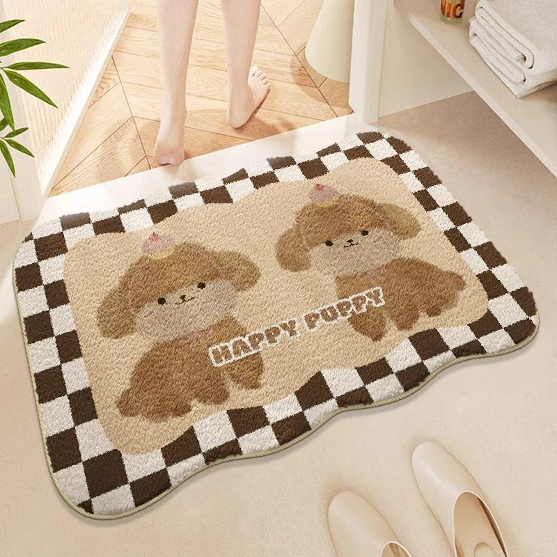 Cartoon Carpet, Bathroom Door Mat, Bathroom Absorbent Door Mat, Imitation Cashmere Quick Drying Anti Slip Foot Mat