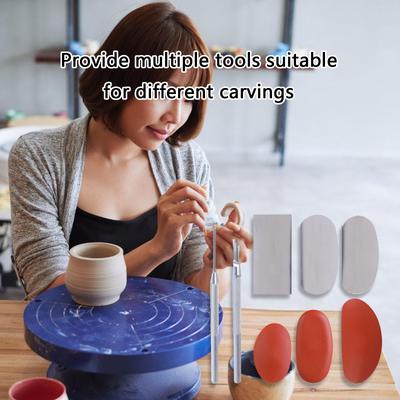 8Piece Sculpture Pottery Shape Scraper Cutter Ceramic Clay Tool Set for Sculpting Modeling with Silicone and Metal Tool