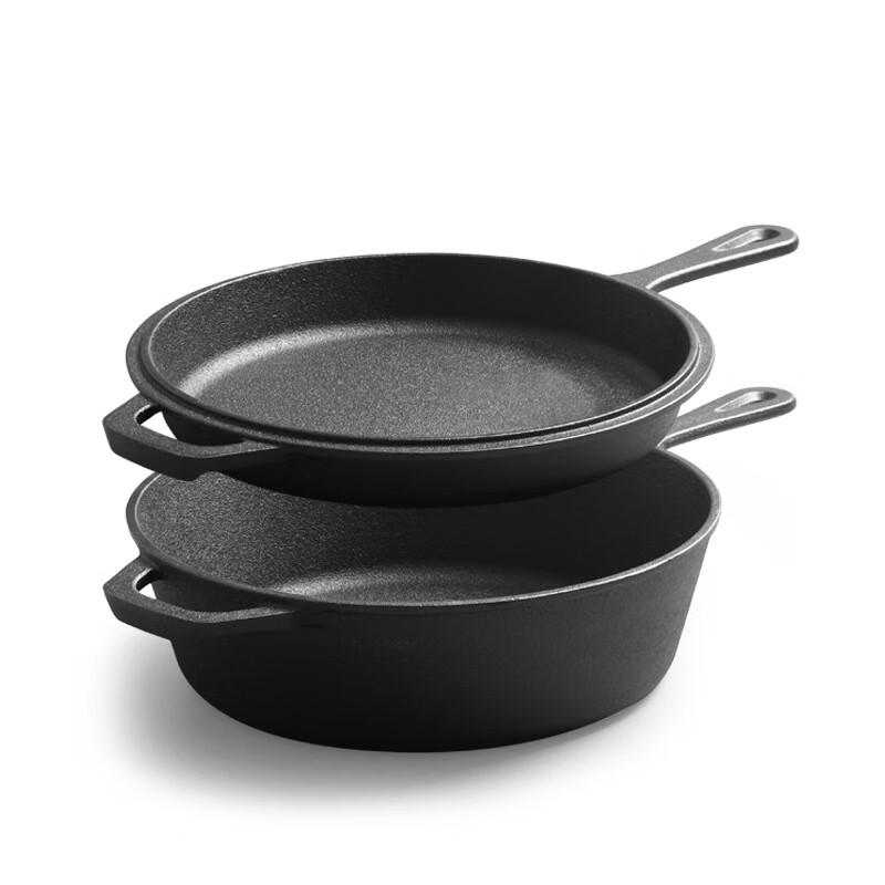 Wutuo 10-inch Cast Iron Dual-Use Frying Pan with Lid