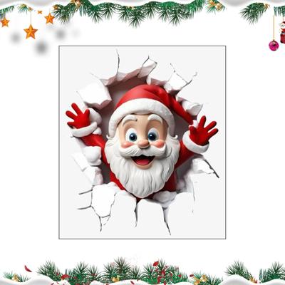 Weihnachts-Wandaufkleber Wanddurchbrechend Selbstklebend Weihnachtsmann Dekor Weihnachtsmann Wandaufkleber für den täglichen Innenbereich Zuhause Zimmer