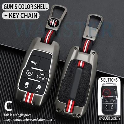 3 4 5 6 BOTTONS Metal Car Key Cover Fob Case Shell for Dodge Ram 1500 Pickup TRX Rebel Ram 2500 3500 4500 5500 2019 2020 2021
