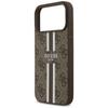 Coque Guess 4G Rayures Imprimées MagSafe pour iPhone 17 Pro Max marron
