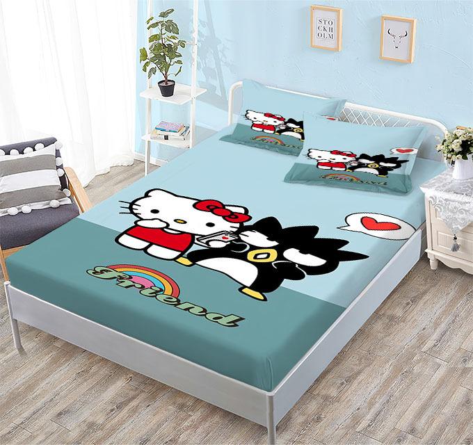Grinding Mattress All-Inclusive 3D Digital Printing Cartoon Cute Cool Penguin Series Mattress Set