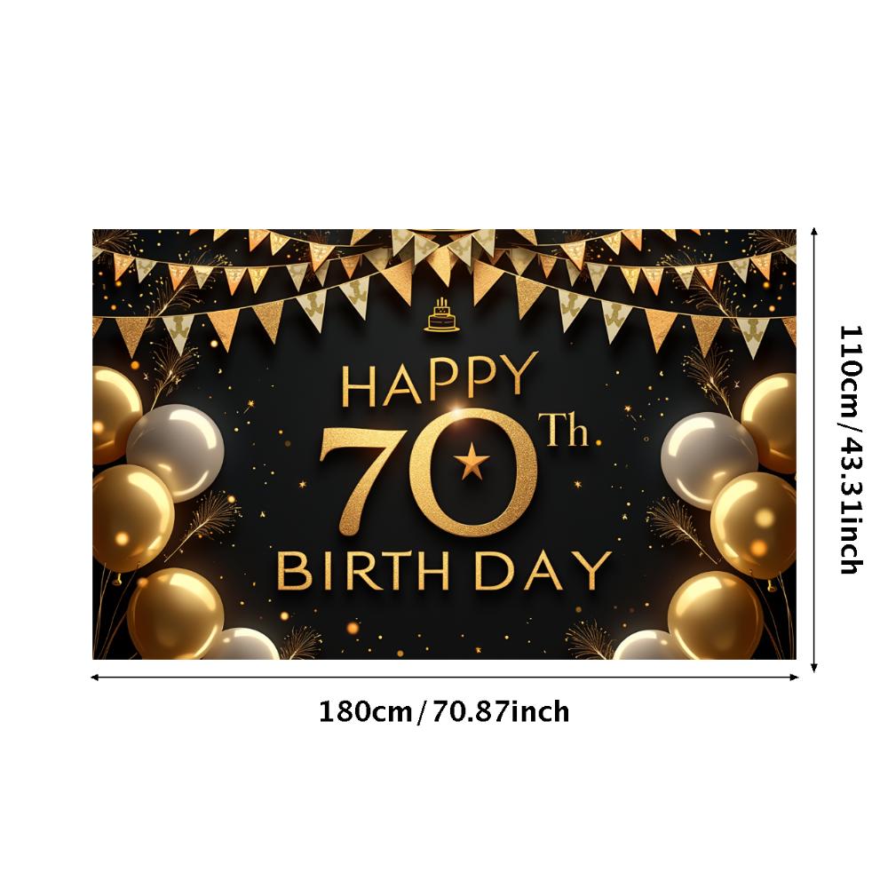 Party Backdrop Cake Decoration Birthday Decor 70th Birthday Banner Colorful Bunting Milestone Celebration Banner For Party