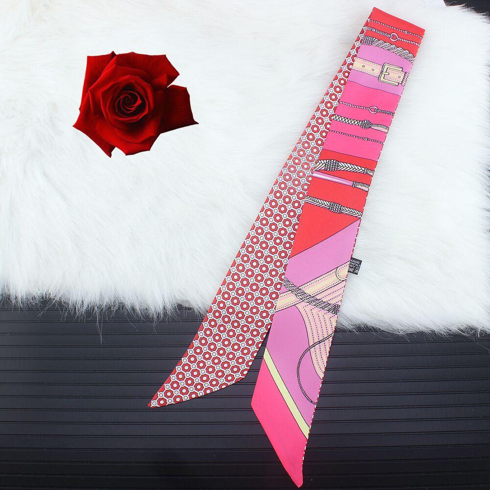 

Korean Spring Geometric Belt Woven Rope Women s Twill Binding Bag Handle Small Ribbon Simulation silk scarf Hair Band Headband