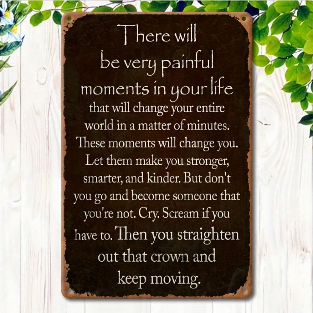 Iron Wall Art Vintage Sign Motivational Metal Plaque 8x12 Inch Waterproof Pre Drilled Holes